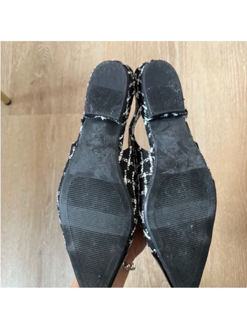 Kensie Black and White Tweed Women's Slingback Shoes NWOT size 8